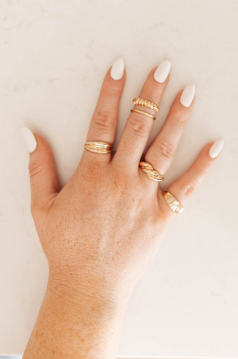 Set of 5 rings in Gold or Silver