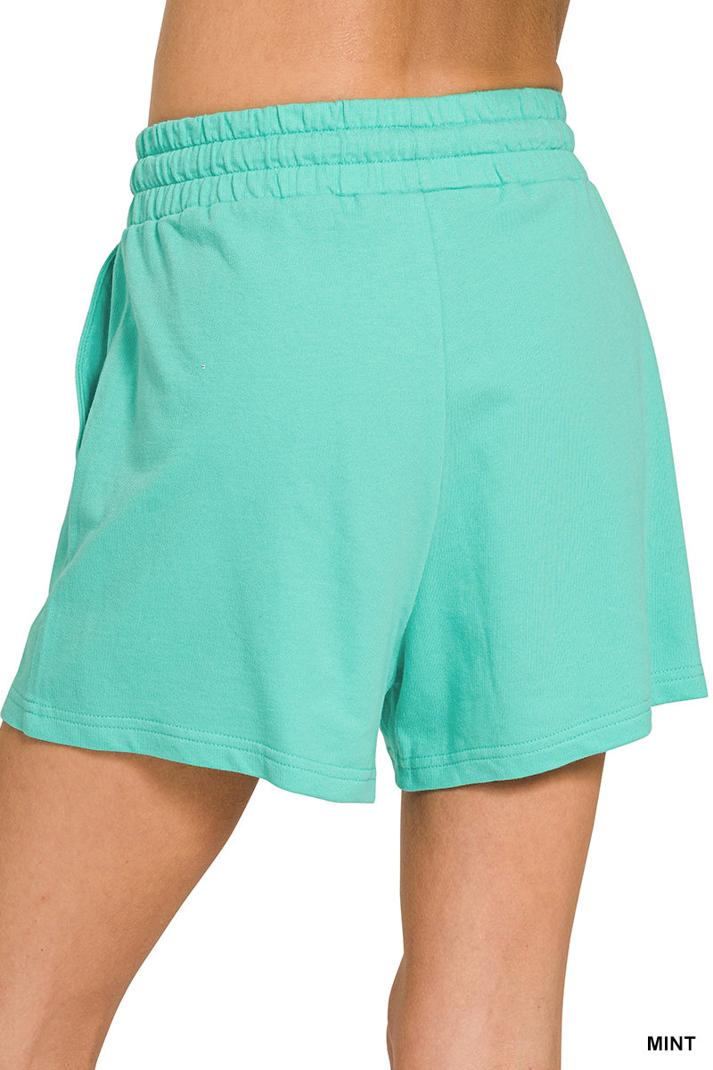 Soft French terry matching set coral and mint color options