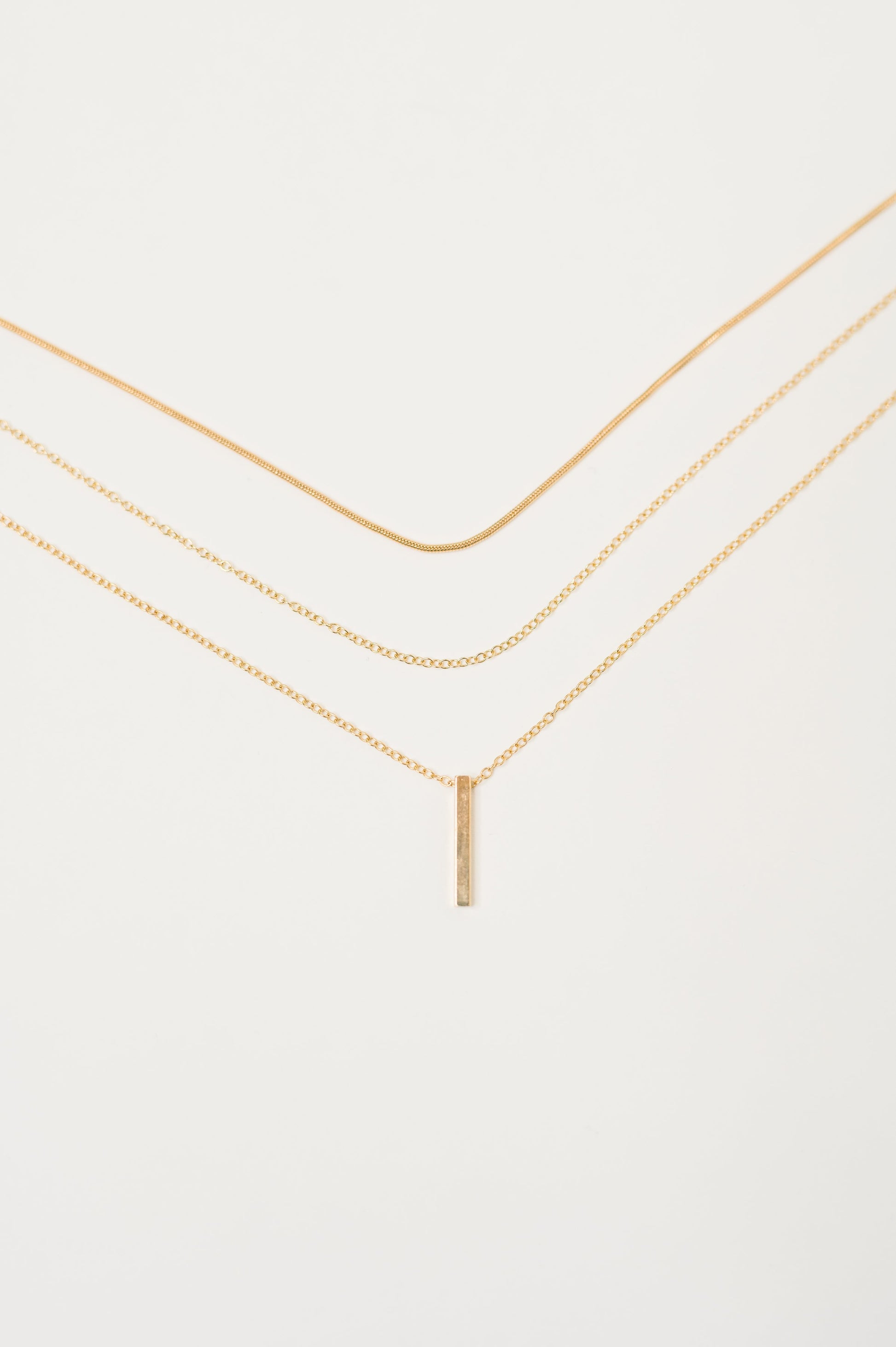 Layered Necklace Set in Gold