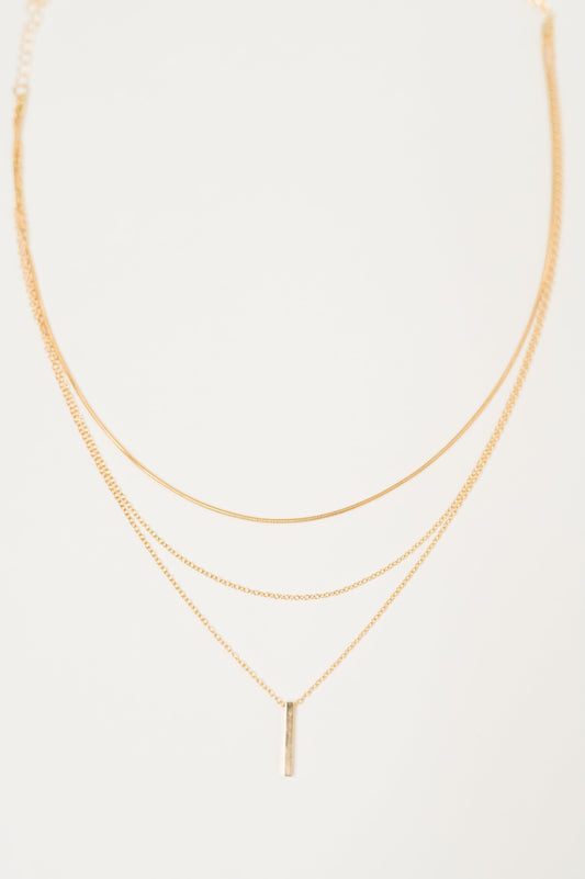 Layered Necklace Set in Gold