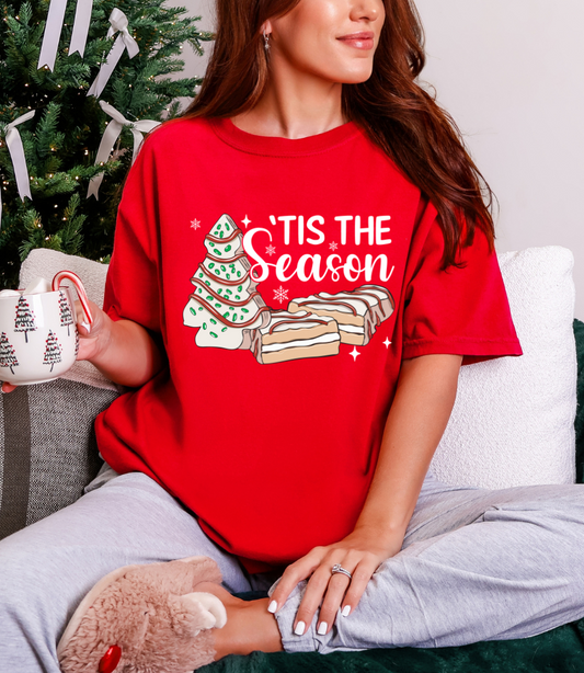 Red Tis The Season and Treats graphic tee or sweatshirt 