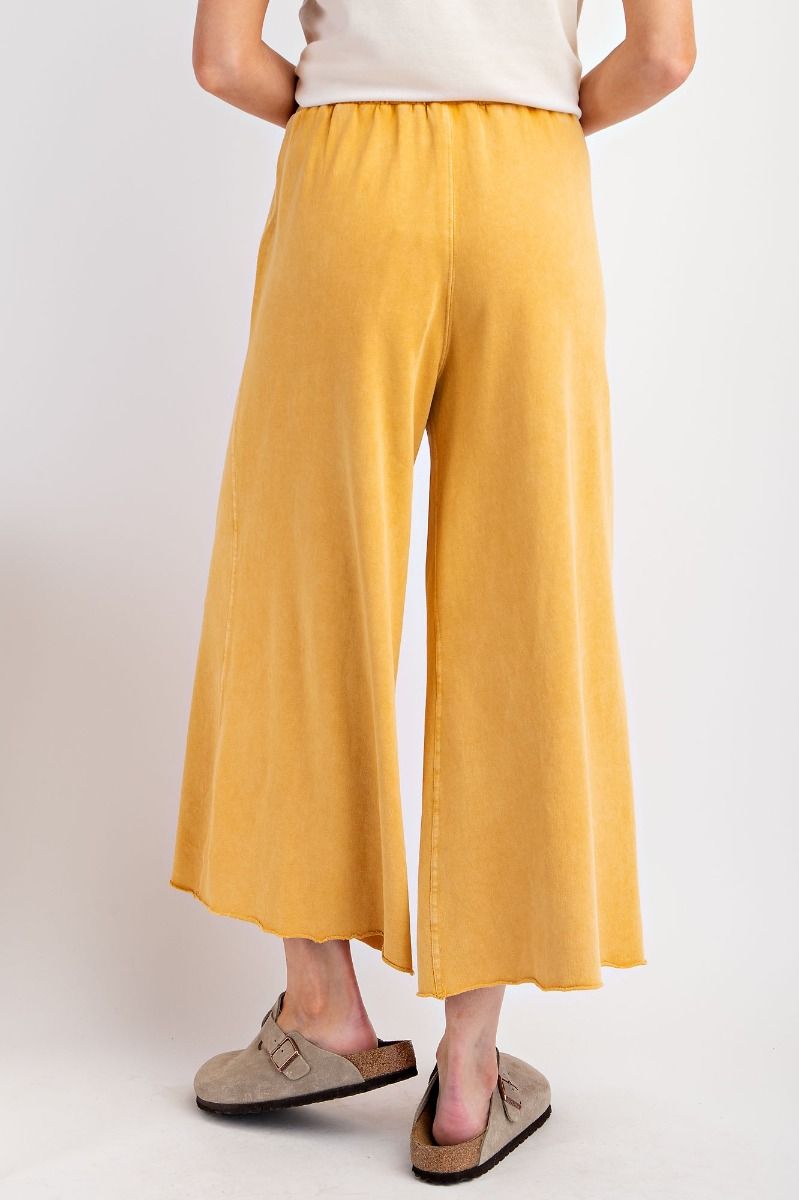 Washed Terry Knit Wide Pants