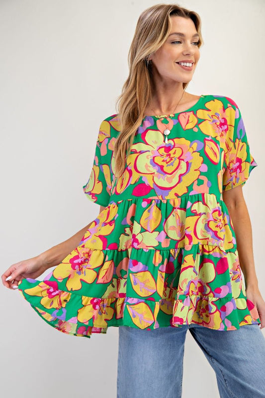 Flower Print Blink Babydoll Tunic