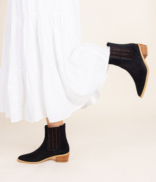 Suede Ankle Boot in Black