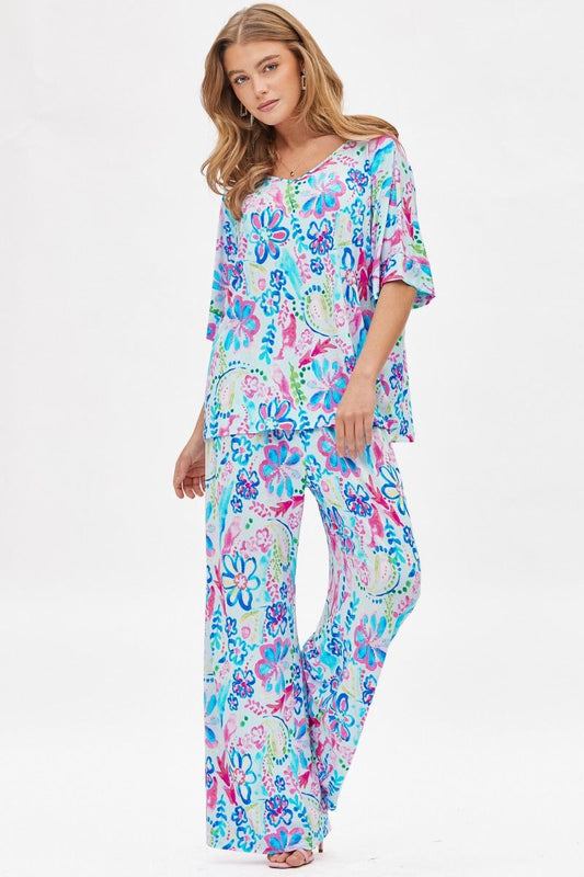 Dear Scarlett wrinkle free Cabana Set in Aqua
