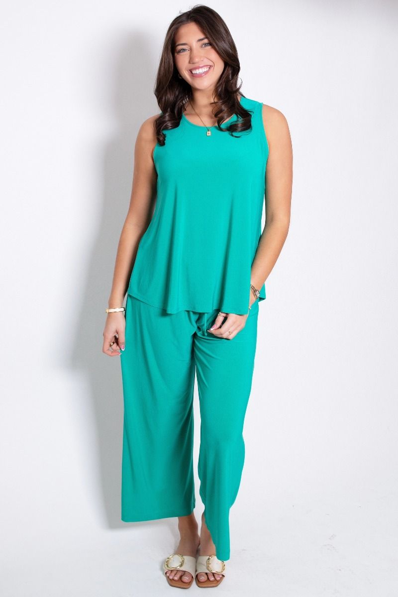 Dear Scarlett wrinkle free pants set regular and plus sizes in Aqua, Emerald, Hot Pink, Orchid, Red, Royal Blue