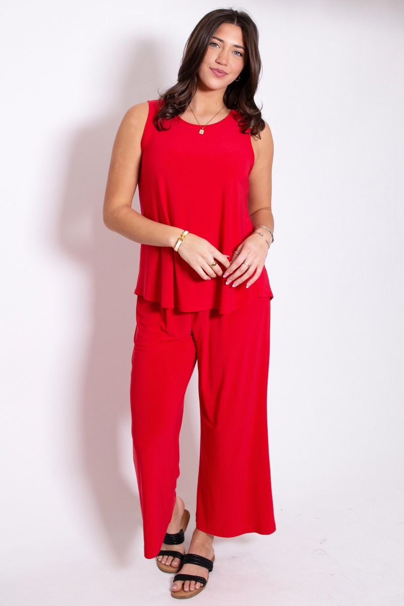 Dear Scarlett wrinkle free pants set regular and plus sizes in Aqua, Emerald, Hot Pink, Orchid, Red, Royal Blue